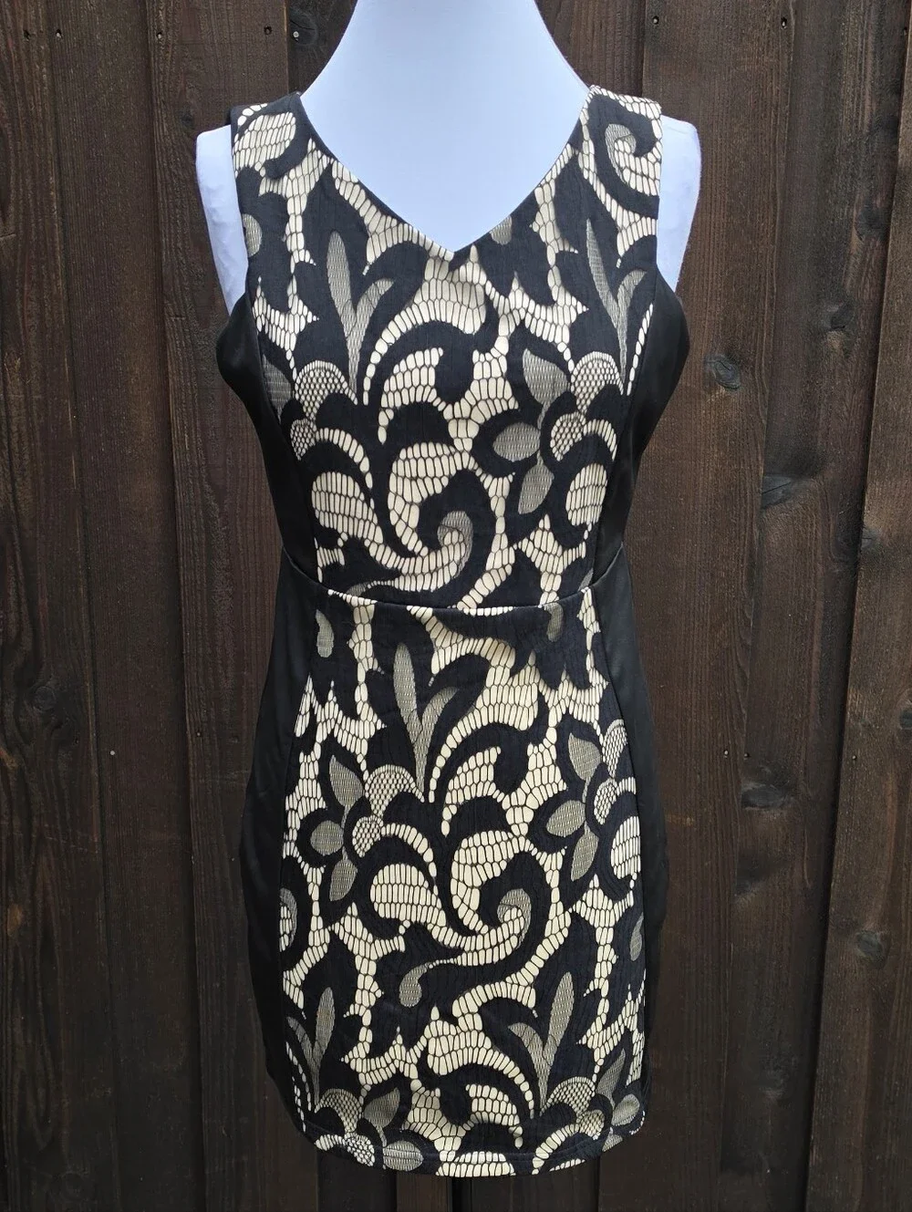 BLVD Mini Dress with Lace Trim - Picture 2 of 9